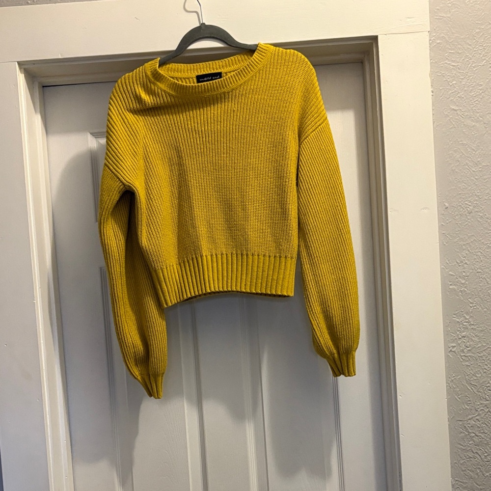 Yellow Ribbed Women's Sweater